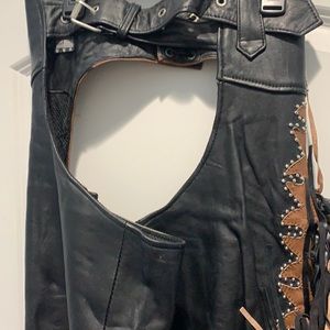 Chaps Brown and black, fringed side, genuine leather